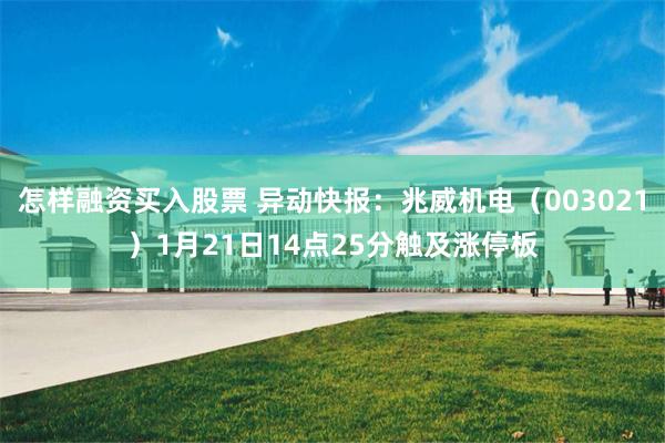 怎样融资买入股票 异动快报：兆威机电（003021）1月21日14点25分触及涨停板