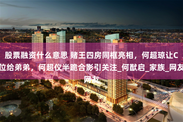 股票融资什么意思 赌王四房同框亮相，何超琼让C位给弟弟，何超仪半跪合影引关注_何猷启_家族_网友