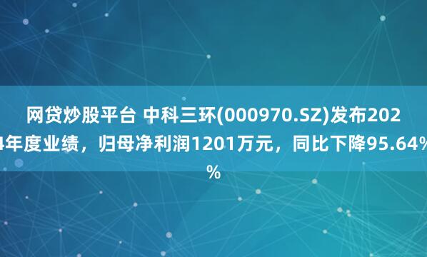 网贷炒股平台 中科三环(000970.SZ)发布2024年度业绩，归母净利润1201万元，同比下降95.64%