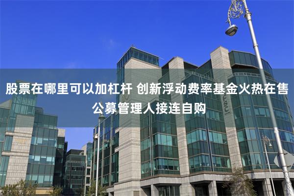 股票在哪里可以加杠杆 创新浮动费率基金火热在售 公募管理人接连自购
