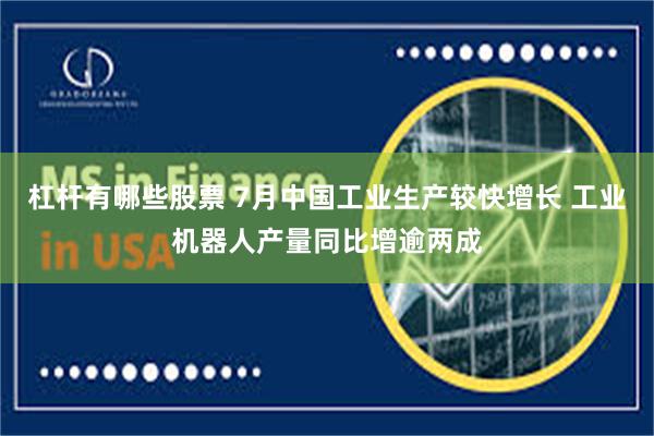杠杆有哪些股票 7月中国工业生产较快增长 工业机器人产量同比增逾两成